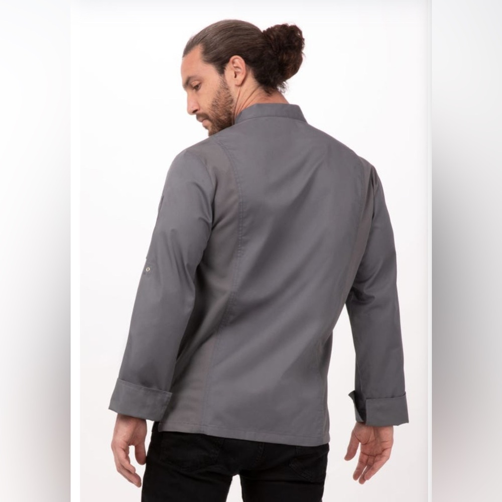 Chef Works Men's Gray Chef Jacket View 2